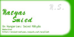 matyas smied business card